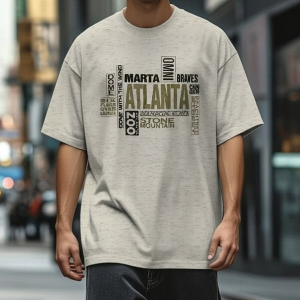 Vintage City of Atlanta Graphic Tee T Shirt Men's L Single Stitch